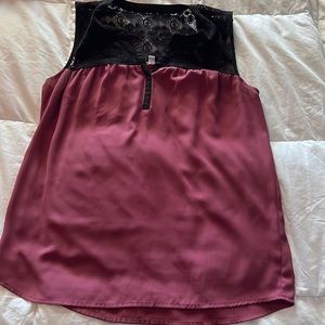 DR2 mauve and black lace  blouse
